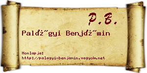 Palágyi Benjámin névjegykártya