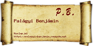 Palágyi Benjámin névjegykártya